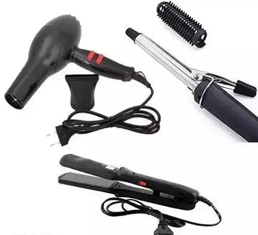 CK INDIA 1500 Watts Hair Dryer, Straightener 522 and Hair Curler 471B Combo