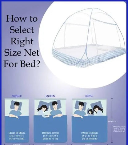 Mosquito Net Polyester Adults Washable Foldable For (LBH-200x200x145 cms)King Size Bed & Double Bed Mosquito Net