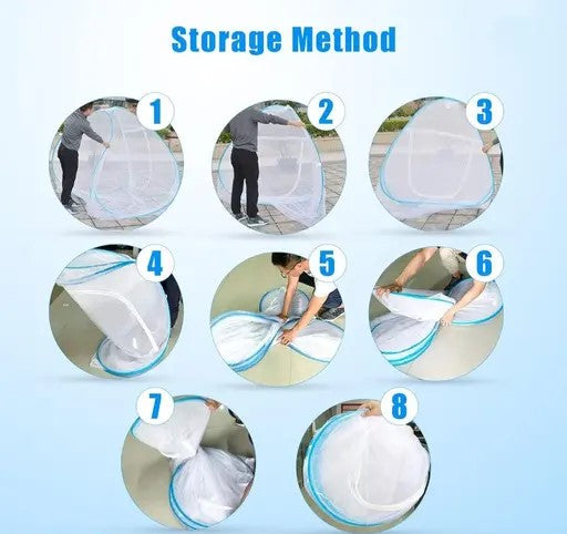 Mosquito Net Polyester Adults Washable Foldable For (LBH-200x200x145 cms)King Size Bed & Double Bed Mosquito Net