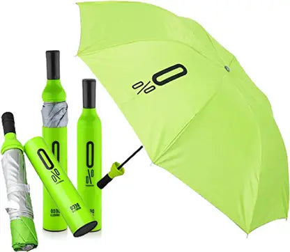 Nexzora Bottle Umbrella Windproof Double Layer Compact Umbrella with Bottle Cover for UV Protection & Rain, For Men, Women, and Kids (Green)