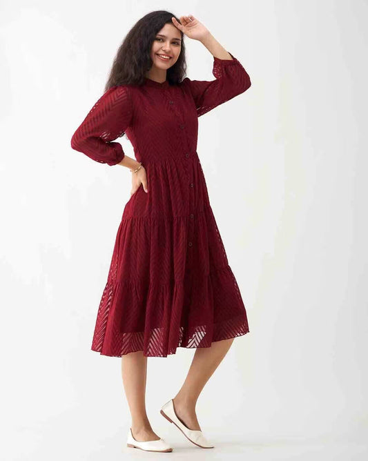 Latest Premium Quality Georgette Woven Zikzak Design Shrug Style Jacket Kurta With Separate Stitched Inner